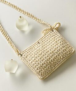 Túi Đeo Chéo Mini Handmade QYMI – Sợi Cói Đan Mắt Cáo
