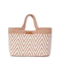 Túi Xách Móc Tay ZigZag QYMI – Phối Hai Màu Handmade Tự Nhiên