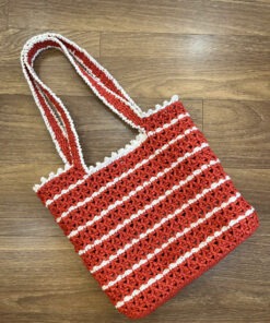 TÚI TOTE MÓC TAY SỌC ĐỎ TRẮNG – NĂNG ĐỘNG & ĐẬM CHẤT HÈ