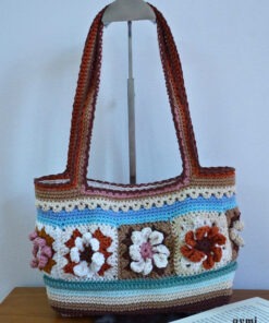 TÚI CROCHET HOA 3D PHỐI MÀU